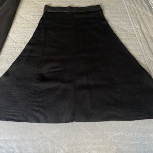 Everlane Black Ribbed Knit Skirt in
